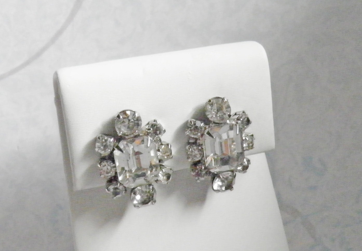 Big Bling Vintage Rhinestone Earrings
