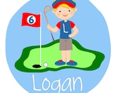 Personalized Birthday Golf or Putt Putt Design for a Boy - Baby Bodysuit or Toddler Tee - Available in multiple colors and sizes