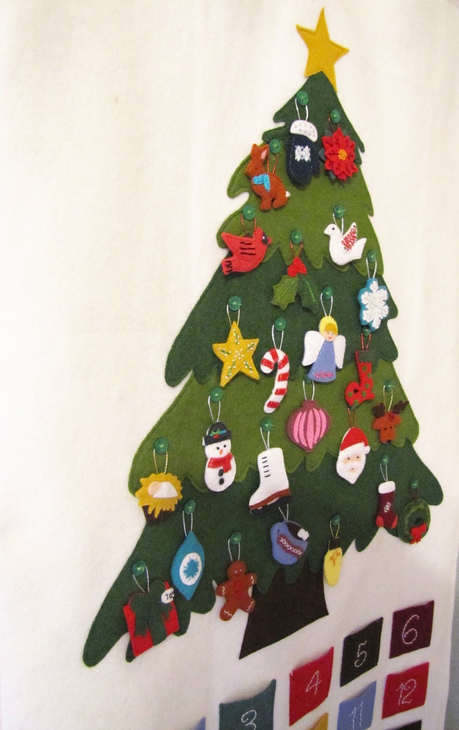 Pattern Felt Ornament Advent Calendar by SesameSeedDesigns