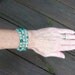 Aqua Bracelet - Hemp Wrap Bracelet, Teal Glass, Macrame Bracelet, Beach Theme