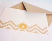 Monogram Chevron Personalized Stationery Set