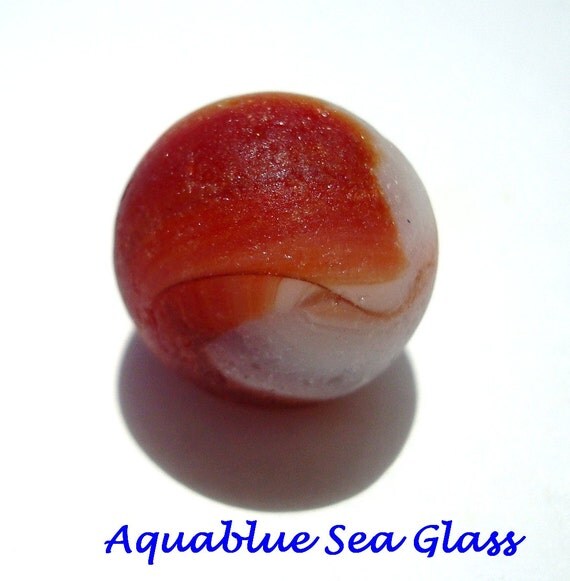 Sea Glass Marble RARE Semi opaque MARBLE by aquablueseaglass