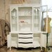 RESERVED for TWANNA Painted Cottage Chic Shabby Romantic White China Cabinet CC352