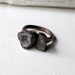 Ring Druzy Copper Geode Sapphire Gem Stone Blue Storm Grey White Handmade Artisan