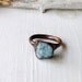 Copper Aquamarine Ring March Birthstone Pale Sky Blue Rough Raw Gemstone Artisan Handmade