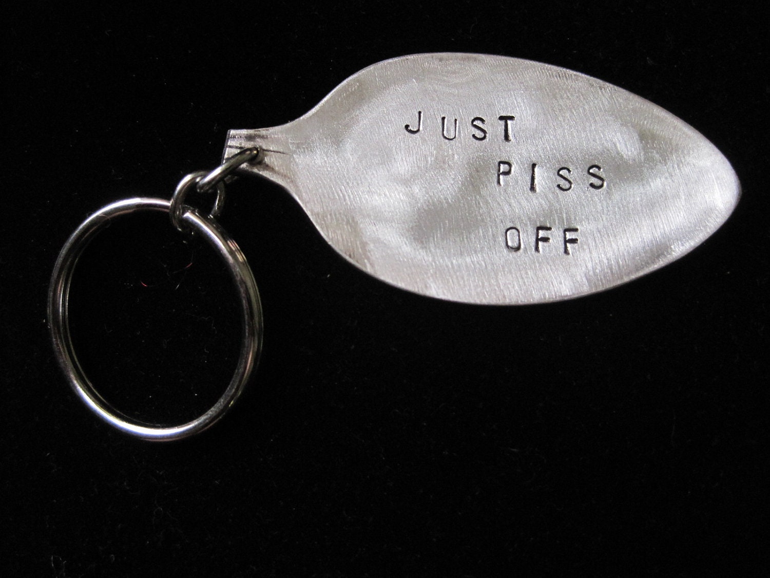 adult humor keychain, funny vintage silverplate spoon