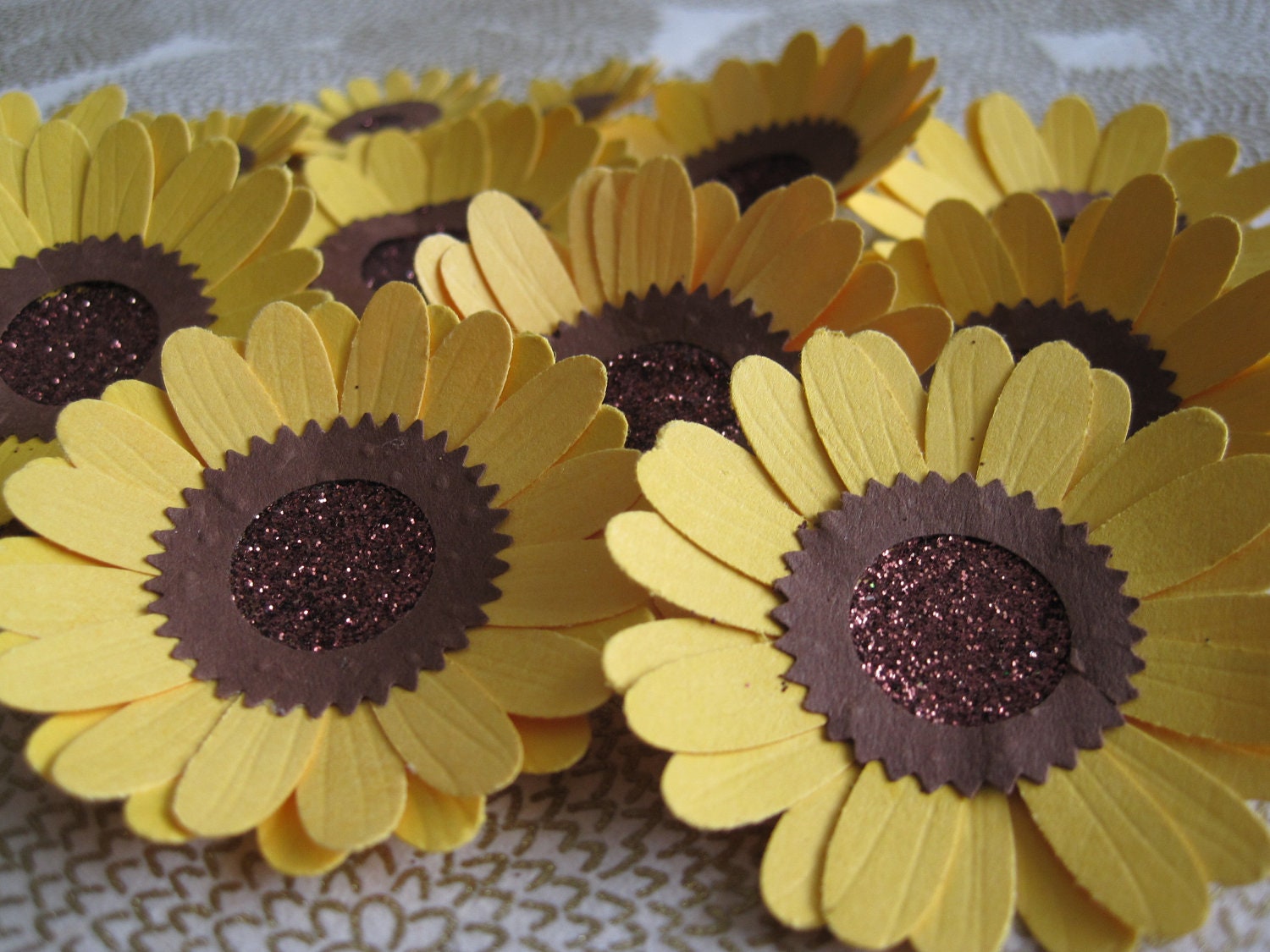Handmade Sunny Sunflower Paper Flowers - Set of 15