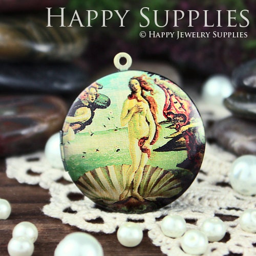 New Technology - 1pcs 33mm (PL-33-017) Handmade Antique Bronze Brass Photo Locket Pendant / Charm