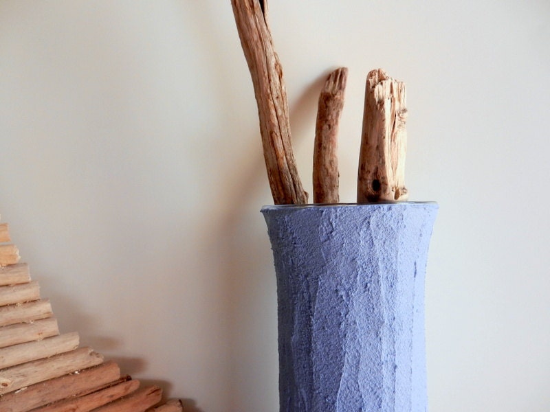 Reserved for Claire / powder Blue Vase / light blue home decor / glass concrete vase / Home Decor