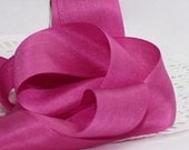 Fuschia Silk Ribbon - 1.25" wide by the yard