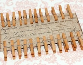 QTY 150 Mini Wood Clothespins  - 1 inch Tea Stained  Same Day Shipping on all items