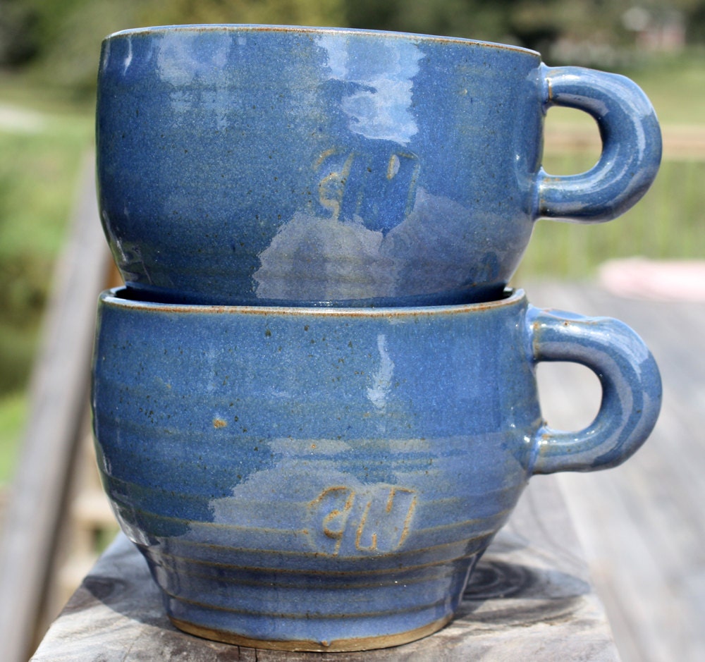 FALL Soup Bowls. His and Her Soup Mugs. Stacking Bowls