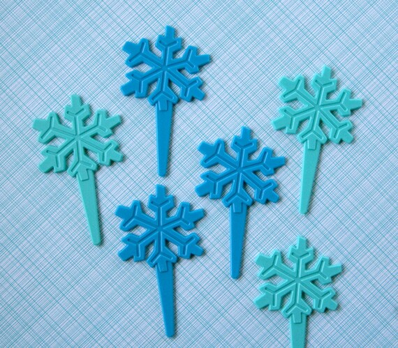 Snowflake Cupcake Picks (12) Il_570xn