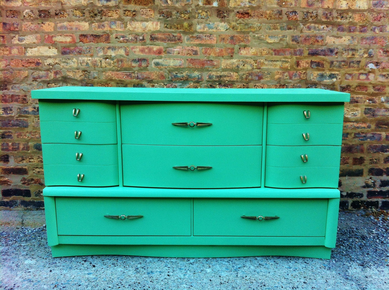 Vintage Dresser In Minty Green