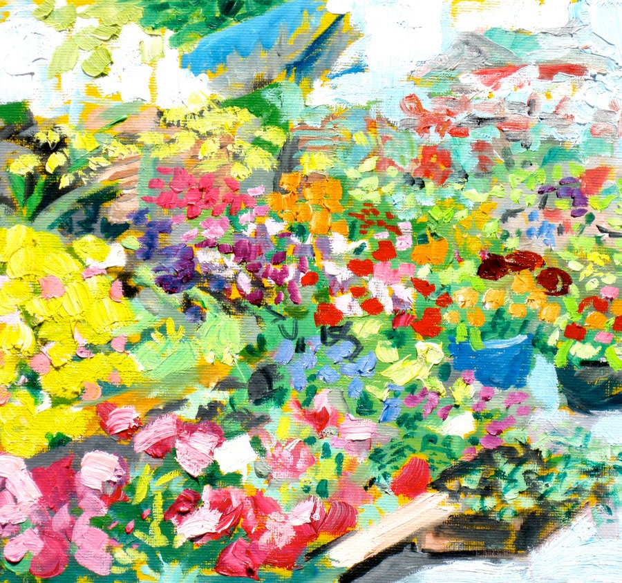 French Flower Market Print print 8x10