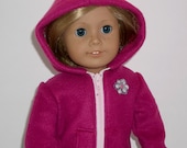 American Girl Doll Clothes  Magenta Fleece Hoodie  Black Pants 18 inch Doll Toys Girl