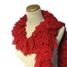 Hand Knit Ruffled Scarf - Red