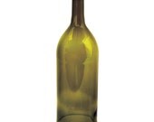 One Large Olive Wine Bottle Hurricane // Recycled 1.5 L Glass Bottle