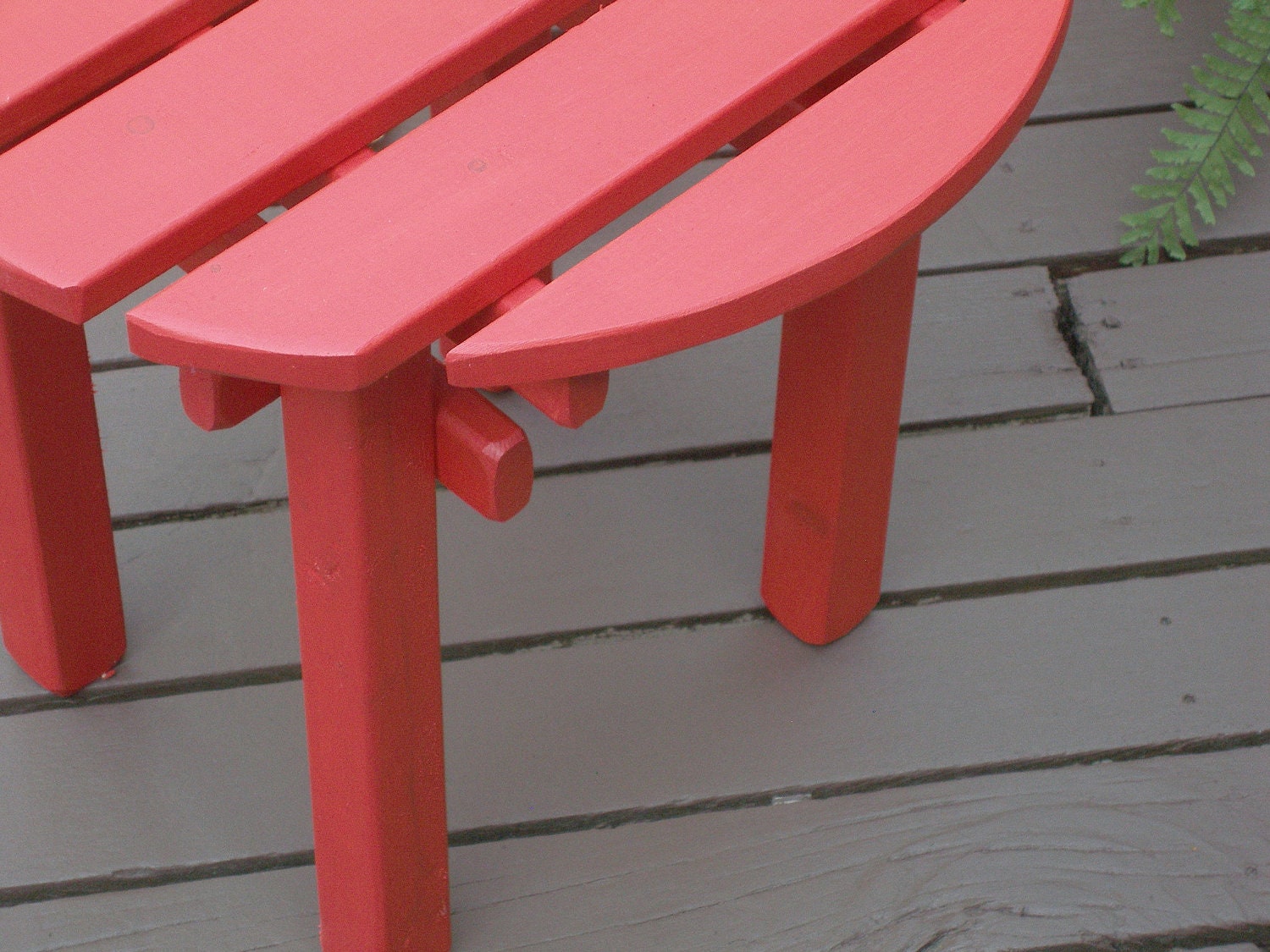 Colorful Red Wooden Side Table for Home & Garden