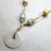 Owl Nursing Necklace with Soothing White Agate in Yellow and White Breastfeeding Baby Wearing