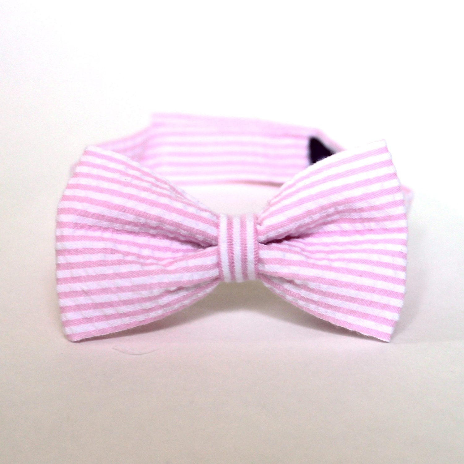 Baby Boys Bow Tie -  Pink Seersucker - any size