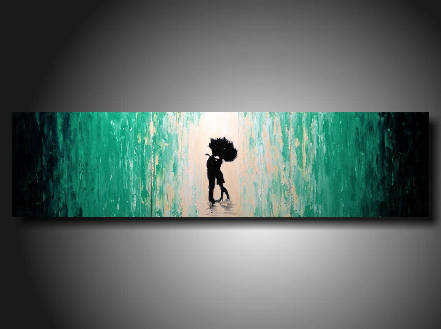 Huge Jmjartstudio Original 3 piece Painting 16 inches X 60 inches  ----- Trust---- Textured---