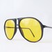 vintage aviator sunglasses night driver driving motorcycle sun glasses eyewear yellow citrus lemon black summer shooting pilot