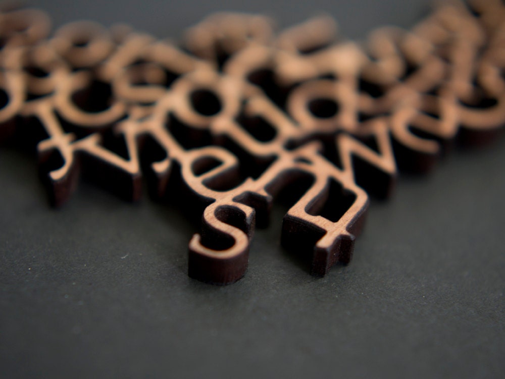 Modern Wooden Alphabet Necklace
