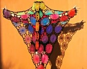 SOLD OUT - Rainbow Spiderweb Crochet Dreamcoat With Pixie Hood - RESERVED for Kayana