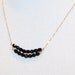 Double Bar Fire Polished Black Beads on 14/20 Delicate Gold Filled Chain