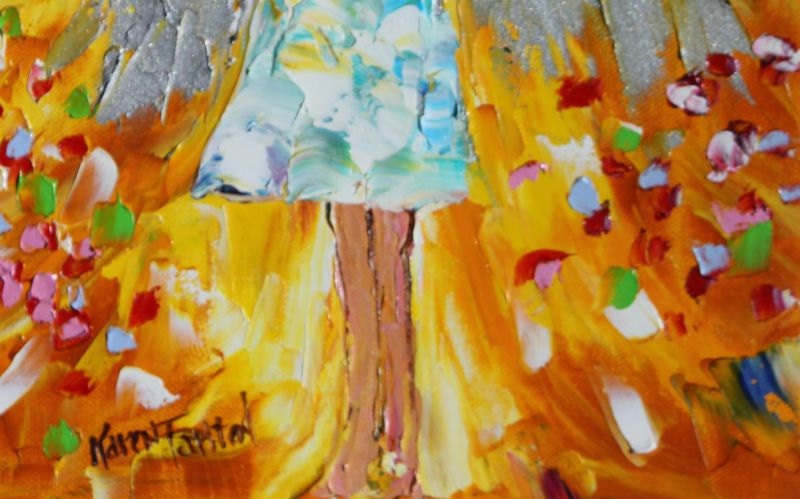 Original oil ANGEL PALETTE KNiFE painting modern impressionism impasto fine art by Karen Tarlton