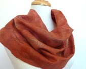 Brown Wool Scarf. Hand Crafted Merino Wool Felted Scarf