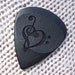 Treble and Bass Clef Heart - Handmade Exotic Gabon Ebony Premium Guitar Pick