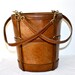 Vintage GUCCI Tote RARE Brown Leather Picnic Feed Bag - AUTHENTIC-