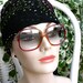 REDUCED Vintage Foster Grant Huge Sunglasses --France-- Reddish Amber Frames