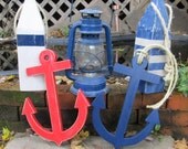 OOAK Reclaimed wood. Set of 2 Wooden Anchors. Beach Decor. Nautical Decor. Home Decor