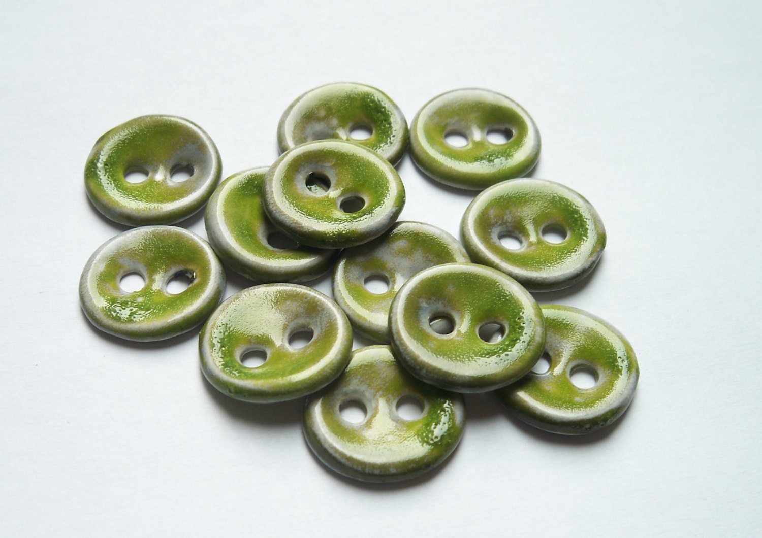 Lime Green Ceramic Buttons