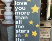 I Love You More Than All The Stars In The Sky Typography Word Art