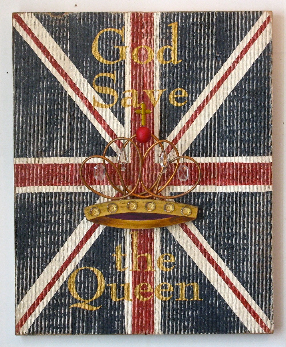 God save the Queen mixed media wall art sign