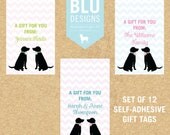 Lab Gift Tags -- Personalized Chevron design - Set of 12 self-adhesive tags