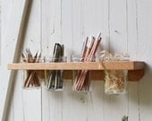 Reclaimed Wood and Jelly Jars - Wall Mounted Caddy