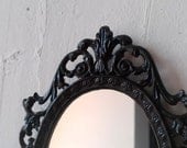 Fairy Princess Mirror in Tiny Jet Black Vintage Frame