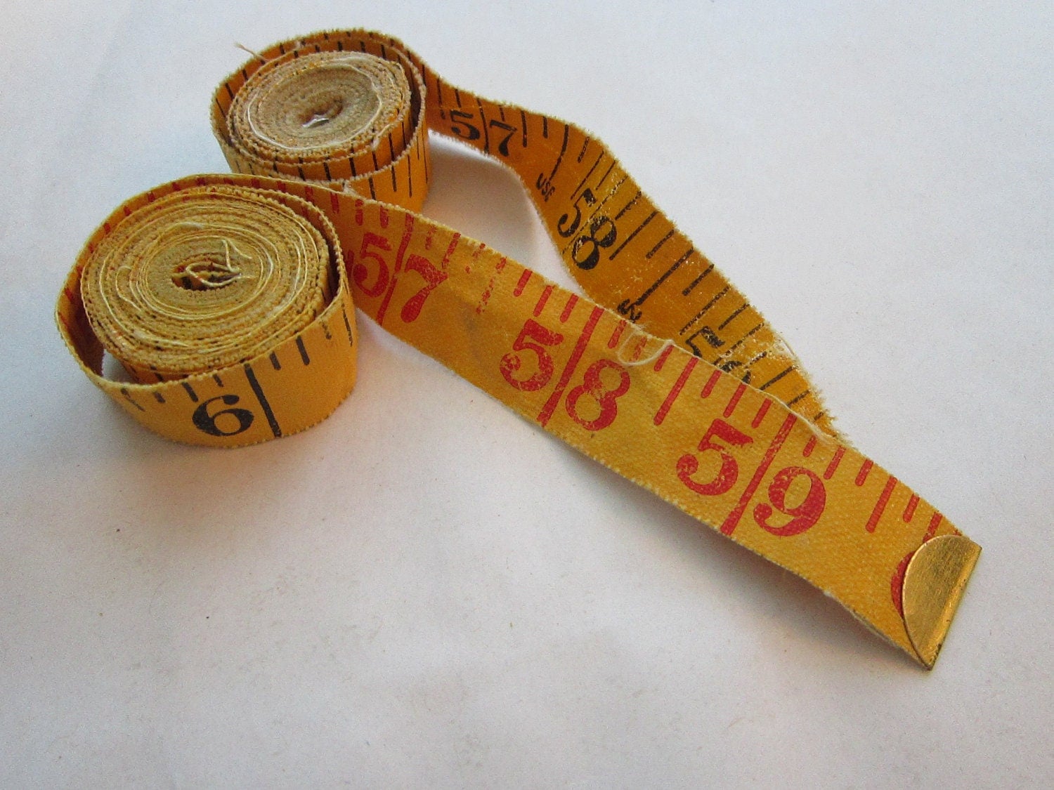 2 Vintage Cloth Tape Measures Weathered And Worn By Theartfloozy