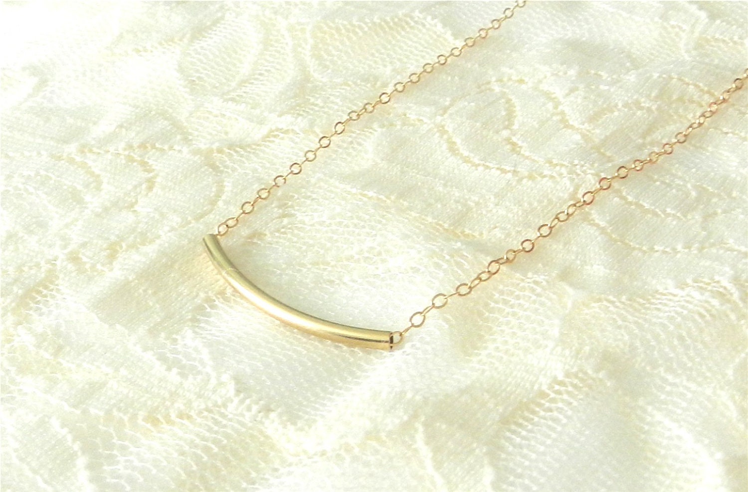 Gold filled curve necklace, curves ahead, modern simple jewelry