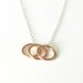 Rose gold rings necklace, adore,  simple modern jewelry