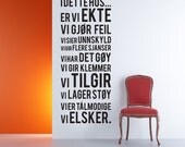 Norwegian Vinyl Wall Sticker Decal, I DETTE HUS...