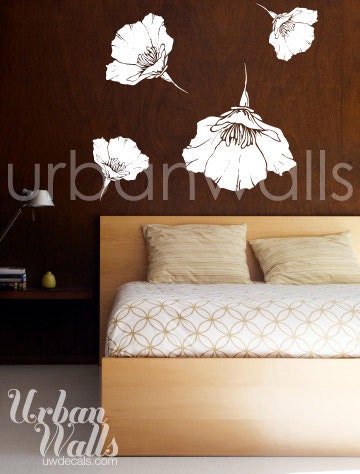 Vinyl Wall Sticker Decal Art - Falling Flowers
