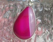 Pink Lace Onyx Crystal Gemstone Pendant - OOAK