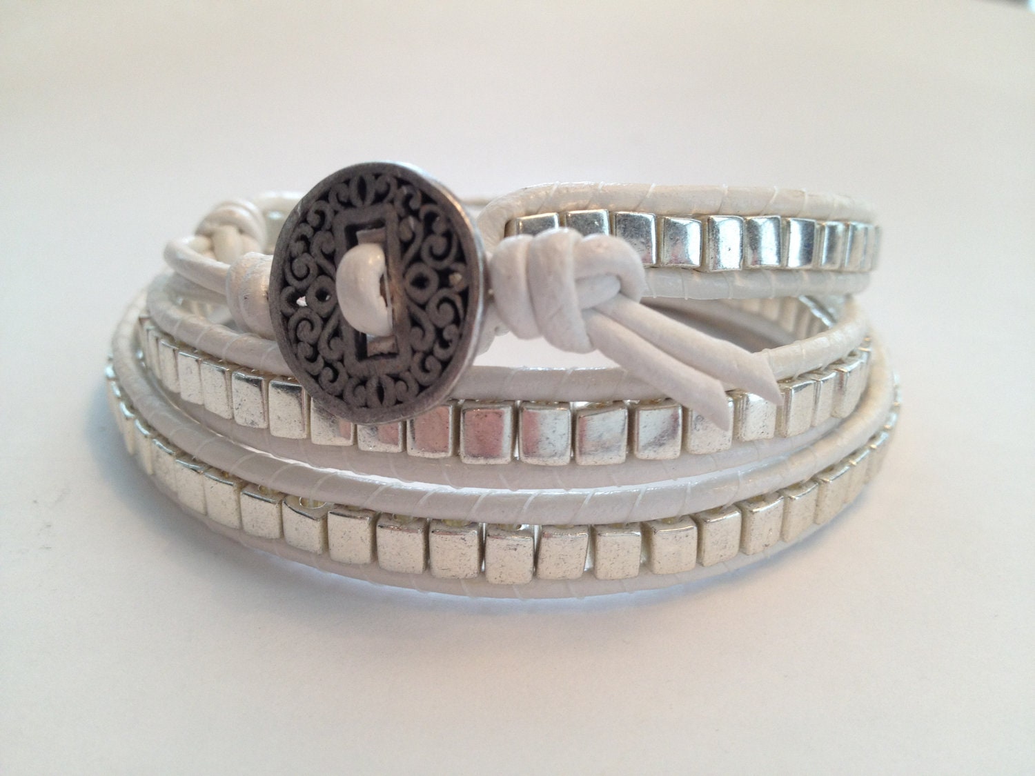 Metallic Bead Wrap Bracelet