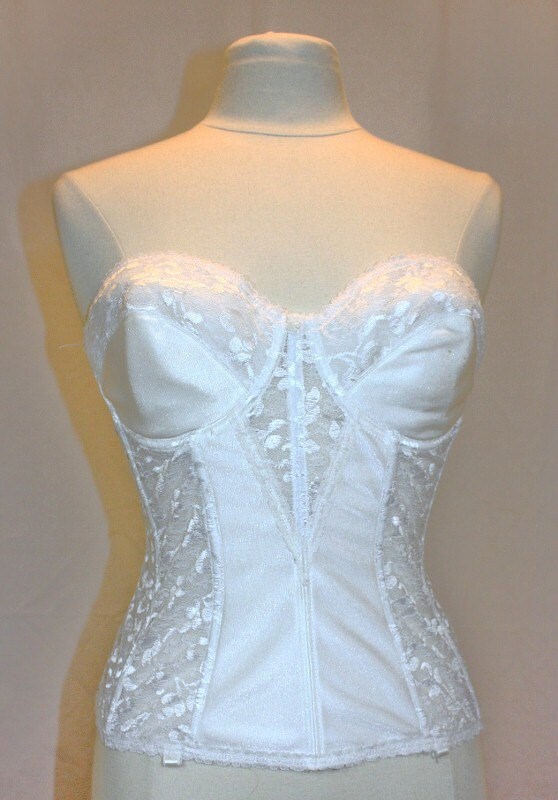 White Lace Bustier Corset Vintage Retro Sexy Wedding By Retromomo 